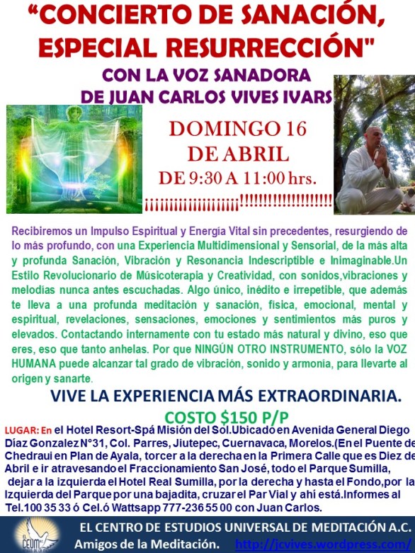 Poster Concierto de Sanación 16 de Abril