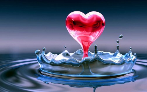 Water Red Heart