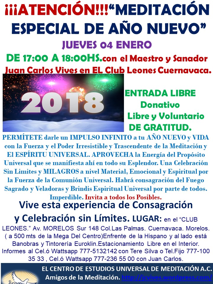 MEDITACION ESPECIAL 2018 LEONES...