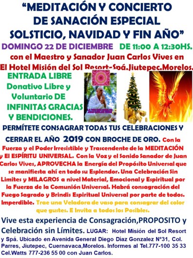 MEDITACIÓN ESPECIAL NAVIDAD Y FIN DE AÑO 2019 MISIÓN DEL SOL